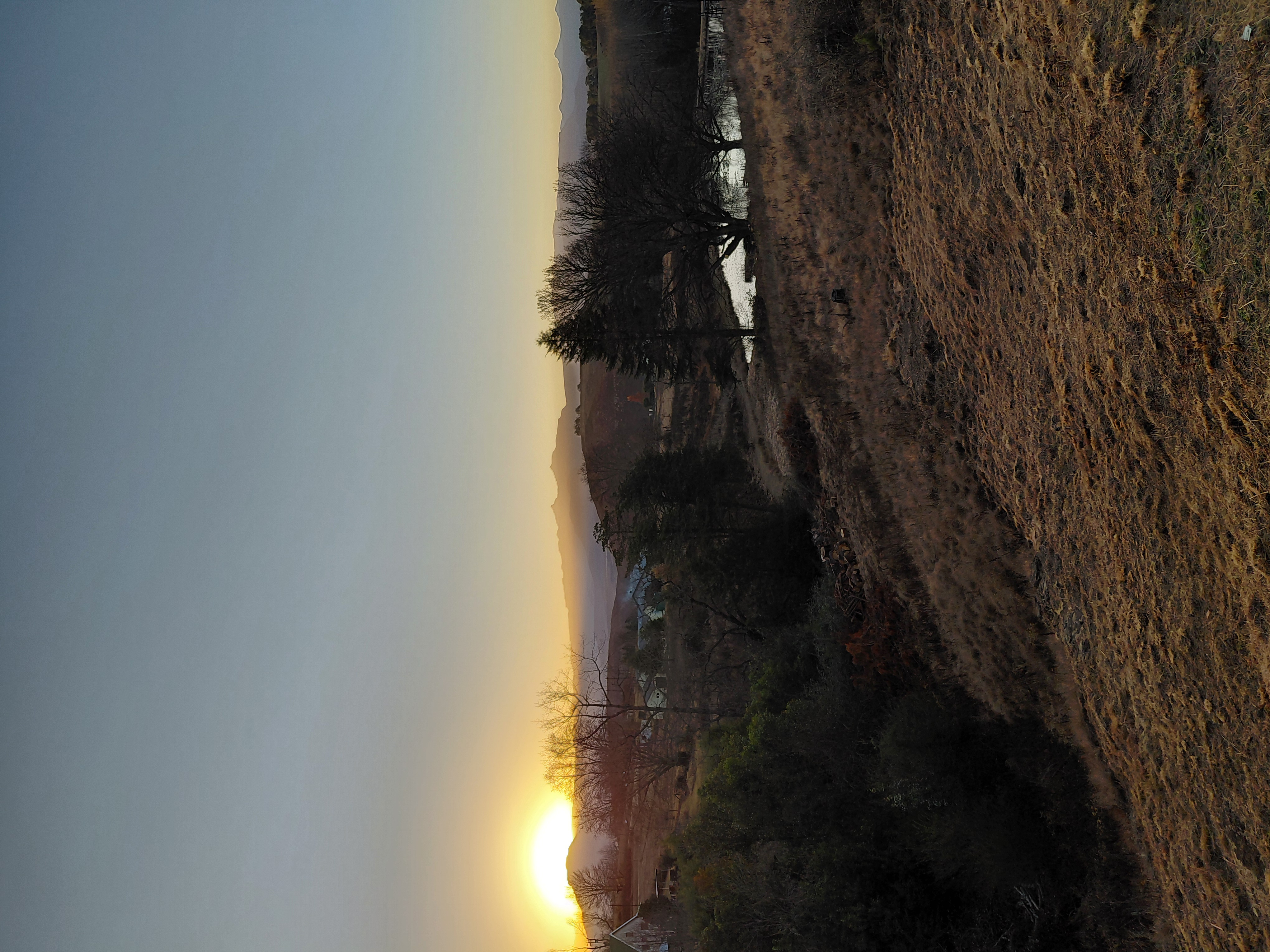 Sweeping deck views at sunset over the Drakensberg mountains